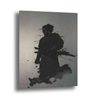 Epska umjetnost samurai Nicklas Gustafsson, na četkanom aluminiji, 30 x45