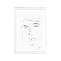 Wynwood Studio ljudi i portreti uokvireni otisci zidnih umjetnosti 'Face IV' Portreti kućni dekor - bijeli, crni,
