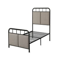 Metalni okvir kreveta s platnenim presvlakama i uzglavljem i podnožjem od tkanine