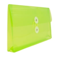 Papir plastična poslovna omotnica s gumbom i vezicom, 10 komada, limeta zelena, 108 pakiranja
