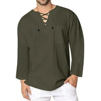 košulje za muškarce gornja bluza s lanenim rukavima ležerna Vintage ljetna majica proljetna Muška duga Muška bluza