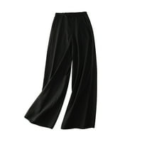 Oalirro široke hlače za žene visoki struk crne elastične hlače za žene xxl