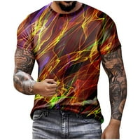 Muške majice s kratkim rukavima,Muški modni Casual 3-inčni digitalni tisak, sportski ljetni Casual vrhovi kratkih