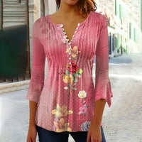 Bluze za žene, jednobojne tunike, ljetni vrhovi, elegantne Ležerne bluze s kratkim rukavima i dekolteom u obliku