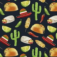 David Textiles pamuk precut tkanina tacos & cacti tkanina yd 44