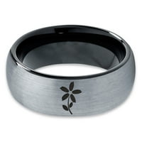 Volfram cvijet izbor muški ženski prsten udobno pristajanje Crna kupola mat siva polirana