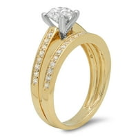 Dijamant okruglog reza s imitacijom dijamanta od 14 karata u žuto-bijelom zlatu od 9,5