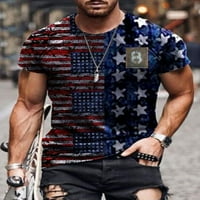 Muška majica s printom američke zastave od 3 inča, ljetne majice kratkih rukava, Dan neovisnosti, Ležerne modne