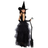 Ženske jesenske haljine mala crna haljina za Noć vještica sa šeširom, haljina od tila bez rukava, Maksi haljina