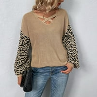 preporučeni džemperi za žene Džemperi za žene lagane tunike s izrezom u obliku slova U i dugim rukavima za tajice