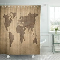 Sažetak grunge Karta Afrika ostarjela Amerika drevna Antička atlantska zavjesa za tuširanje zavjesa za kupaonicu