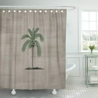 Zelena tropska Vintage Palma Bež krema za plažu dekor kupaonice zavjesa za tuširanje