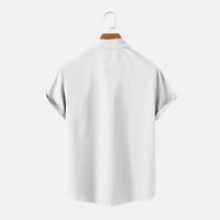 SMIHONO RELUBACKS Havajske majice za muškarce okretni ovratnik moda ljetna bluza bluza s kratkim rukavima dolje