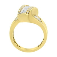 10k žuto zlato 1CT TDW dijamantni koktel zaobilazni prsten