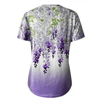 Ženske vrhove žene povremene labave košulje v vrat kratki rukavi cvjetni print čipke majice majice majice l