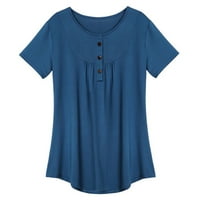 Ženska ljetna bluza kratkih rukava majica s kratkim rukavima Casual labava tunika majica Plus size