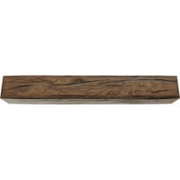 Ekena Millwork 4 W 12 h 12'l 3-strana Riverwood Endurathane Fau Wood Strop Grep, Premium star