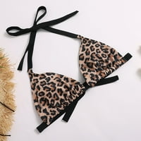 Ženski dvodijelni kupaći kostim - bikini s leopard printom s gaćicama, kupaći kostimi bez leđa, kupaći kostimi