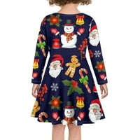 Suhoaziia suknje za djevojčice za mlade midi dužine sitne veličine 9- godine puni božićni tisak skakača a-line
