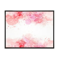 DesignArt 'Sažetak prskanja ružičastog cvijeća II' Moderni uokvireni platno zidni umjetnički tisak