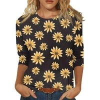 Ženski plus veličine ljetni vrhovi zazor, košulje s okruglim rukavima cvjetne ženske majice majice vitke bluze
