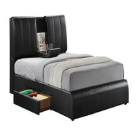 King size krevet u modernom stilu s prostorom za odlaganje, crni