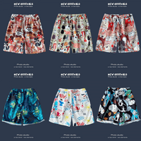 Ležerne havajske kratke hlače s cvjetnim uzorkom s prednje strane-5019