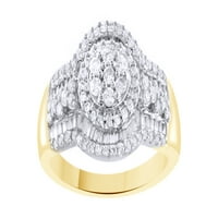 Modni 10K Bijeli prirodni dijamantni prsten od žutog zlata
