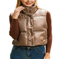 Ženski kaput s patentnim zatvaračem jakna s patentnim zatvaračem prsluk bez rukava kućna Vanjska odjeća od PU