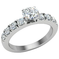 Zaručnički prstenovi za žene-18k okruglo dijamantno bijelo zlato, 1K certifikat od 1K