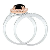 1. dijamant okruglog reza u prirodnom 14k bijelom ružičastom zlatu, s naglascima, vjenčani set od 4,5