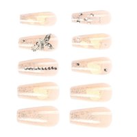 Rhinestone ukrašeni lažni nokti prozračni i ugodni za nošenje lažnih noktiju graciozni ukras noktiju za djevojčice