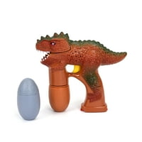 Dječji pištolj s mjehurićima dinosaura s trepćućim svjetlom i zvukom dvostruko punjenje uključuje baterije - smeđa