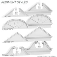 Ekena Millwork 38 W 16-3 8 H 2-3 4 P Segment Arch govorio je arhitektonski stupanj PVC kombinacija Pediment