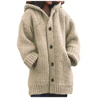 Džemperi s kapuljačom, jednobojni džemper midi duljine
