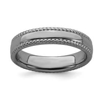 Srebrni prsten od srebra s crnim premazom veličine 10