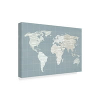 Likovna umjetnost s potpisom mirna mreža karte svijeta na platnu Moire Herschi