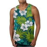 Ljetni vrhovi s okruglim vratom za muškarce havajski 3-inčni bez rukava Bez rukava sportska majica bez rukava