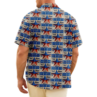 4. srpnja Muška havajska košulja s američkom nacionalnom zastavom i crtanim grafičkim printom ovratnik košulje