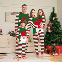 Yubatuo božićna obitelj koja odgovara pidžami sets dugih rukava Djed Mraz prugasti Top Jogger Pant PJS