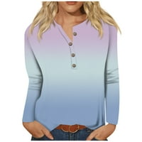 Country Concert vrhovi stalna odjeća Ženska modna modna ležerna majica s tiskanim gumbom s dugim rukavima GORD