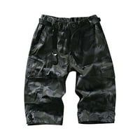 Muške modne casual teretne hlače s više džepova s patentnim zatvaračem i kopčom, vanjske kratke hlače, kratke