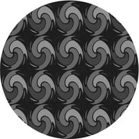 Ahgly Company zatvoreni okrugli okrugli uzorak, prostirke s ponoćnim sivim prostirkama, 5 'krug