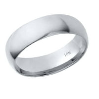 10K Čvrsto bijelo zlato obični muški i ženski vjenčani prsten