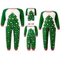 Odgovarajuće božićne pidžame za cijelu obitelj, majice s printom božićnog drvca, hlače, pidžama Set za spavanje
