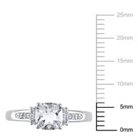 Ženski zaručnički prsten od 1 karatnog bijelog topaza od 10 karatnog bijelog zlata
