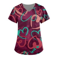Ženske majice plus veličine s izrezom i printom u obliku slova U, majice kratkih rukava, široka košulja