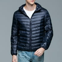 Muška jesen / zima modna ležerna jednobojna jakna s džepom s patentnim zatvaračem i pamučnim kaputom