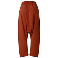 Dtydtpe hlače za žene modne ženske povremene džepove solidne pamučne ručne vintage hlače teretne hlače žene narančaste