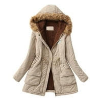 Zimski ženski topli kaput, jakna s kapuljačom, tanka zimska gornja odjeća, kaput